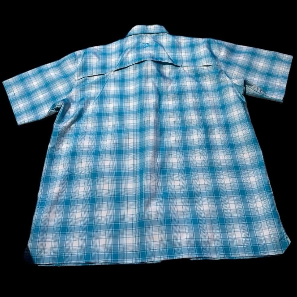 Reel Legends Blue Plaid Fishing Short Sleeve Top